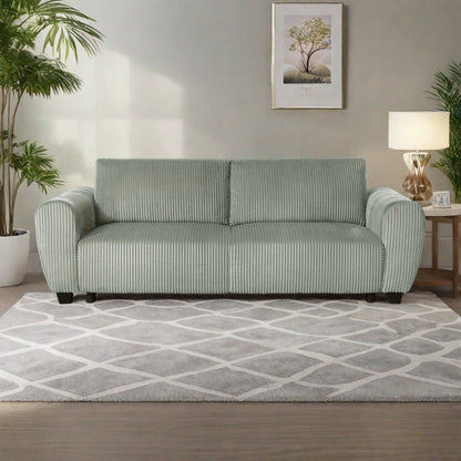 Divano a 3 posti in velluto a coste 92.1 con design convertibile 2 in 1, scomparti portaoggetti integrati