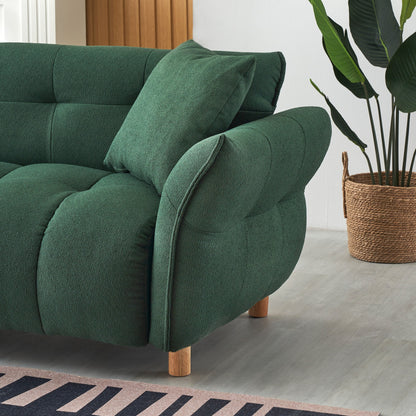 Divano Teddy lungo 93,70 pollici, in tessuto, con due cuscini abbinati e tre sedili spaziosi e comodi