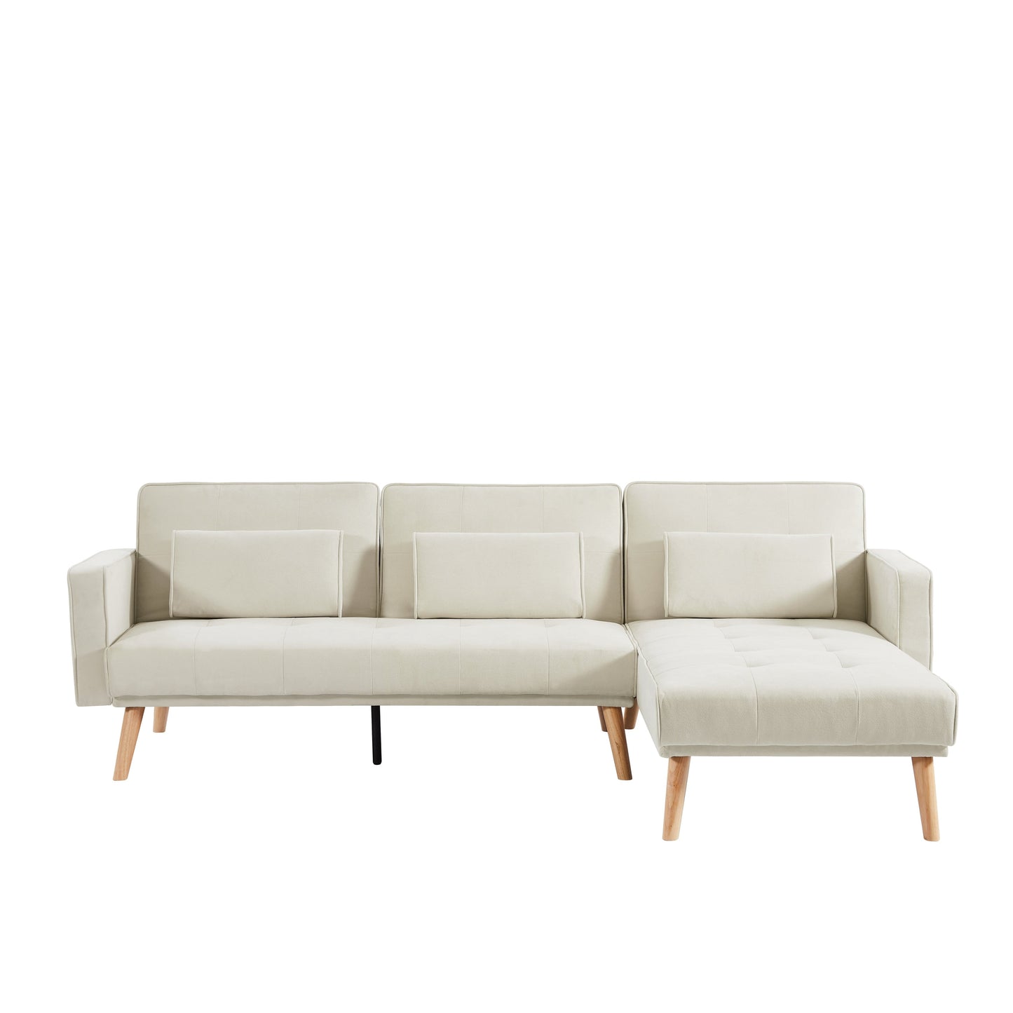 Divano trasformabile a L in lino da 94,5'' con contenitore