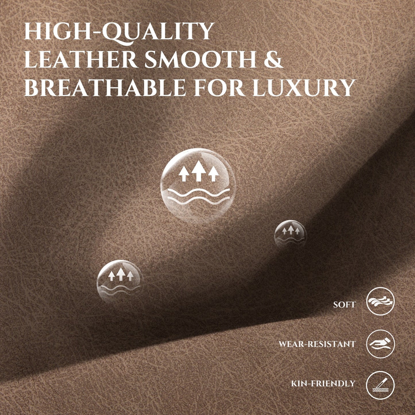 Divano oversize a 3 posti 95 - Sedute extra profonde e braccioli larghi, divano in similpelle imbottito in piuma per soggiorno e appartamento