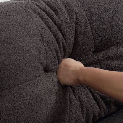 Divano a 2 posti in tessuto da 96,46'' con comodo design imbottito e stile nuvola, piedini in plastica, per soggiorno e appartamento