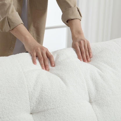 Divano a 2 posti in tessuto da 96,46'' con comodo design imbottito e stile nuvola, piedini in plastica, per soggiorno e appartamento