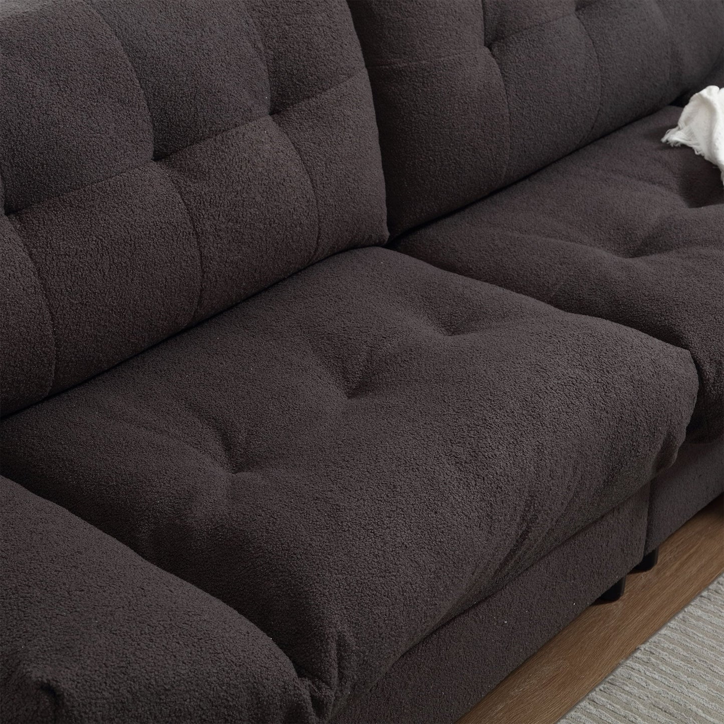 Divano a 2 posti in tessuto da 96,46'' con comodo design imbottito e stile nuvola, piedini in plastica, per soggiorno e appartamento