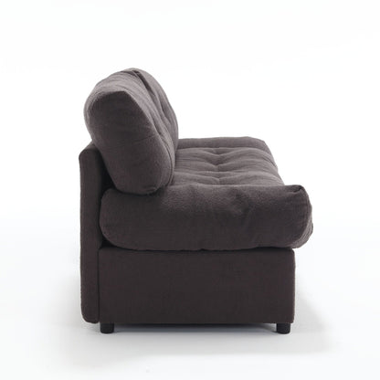 Divano a 2 posti in tessuto da 96,46'' con comodo design imbottito e stile nuvola, piedini in plastica, per soggiorno e appartamento