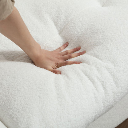 Divano a 2 posti in tessuto da 96,46'' con comodo design imbottito e stile nuvola, piedini in plastica, per soggiorno e appartamento