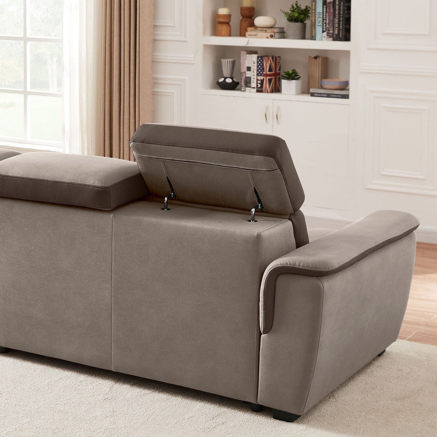 Divano letto largo 96 con chaise longue reversibile e letto estraibile