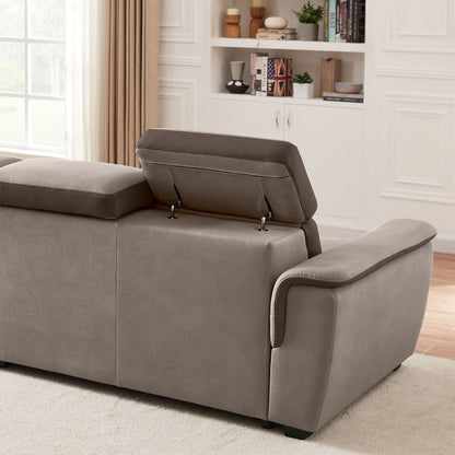 Divano letto largo 96 con chaise longue reversibile e letto estraibile