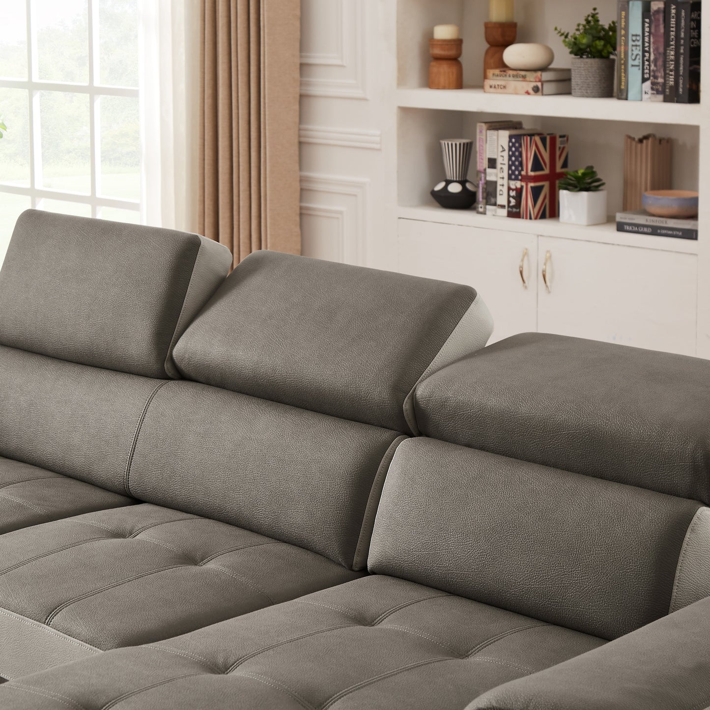 Divano letto largo 96 con chaise longue reversibile e letto estraibile