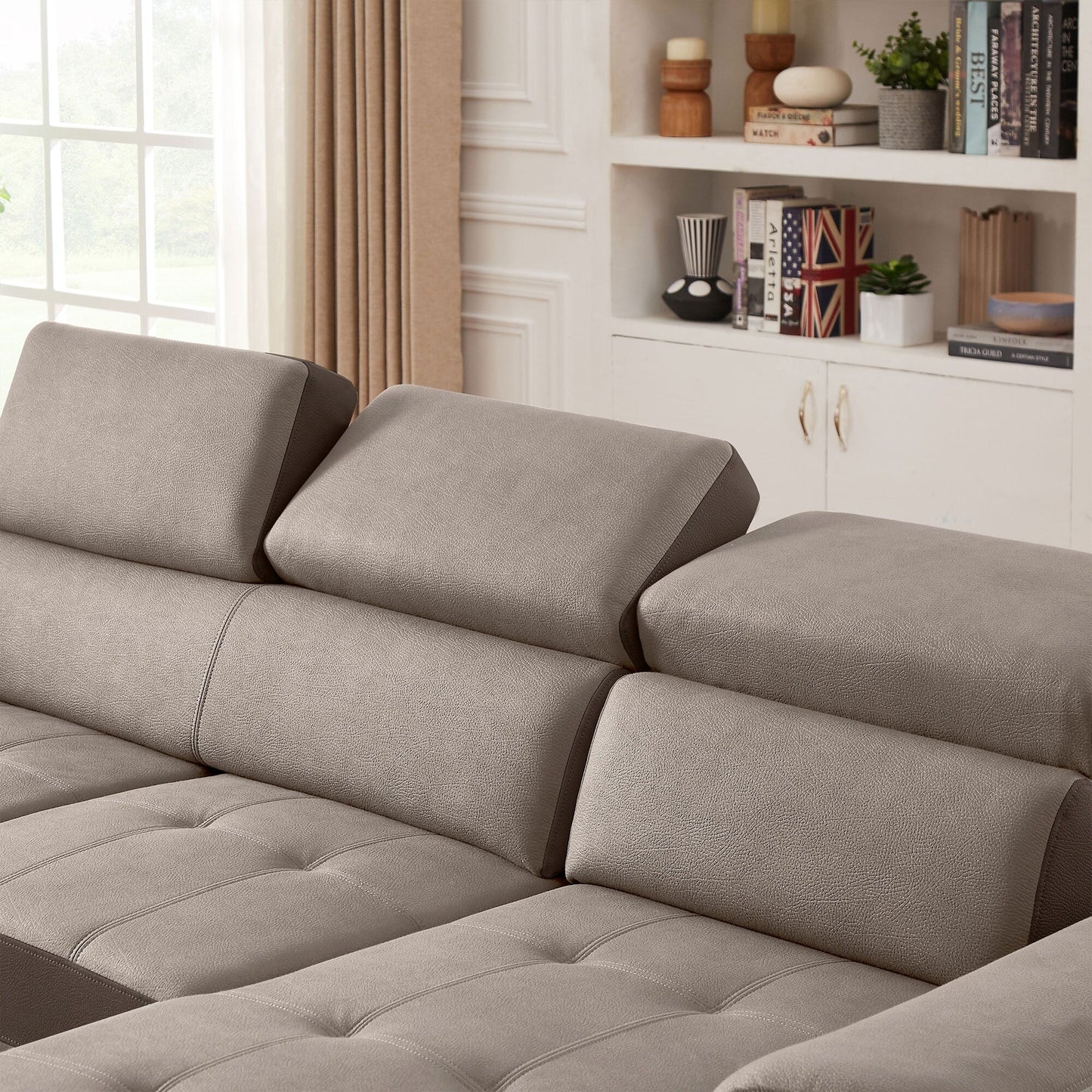 Divano letto largo 96 con chaise longue reversibile e letto estraibile