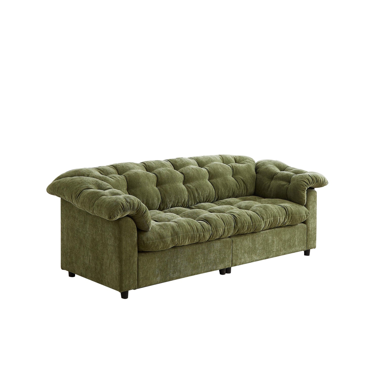 Divano moderno classico a 3 posti in tessuto 99.2, struttura in legno massello e imbottitura in morbida nuvola