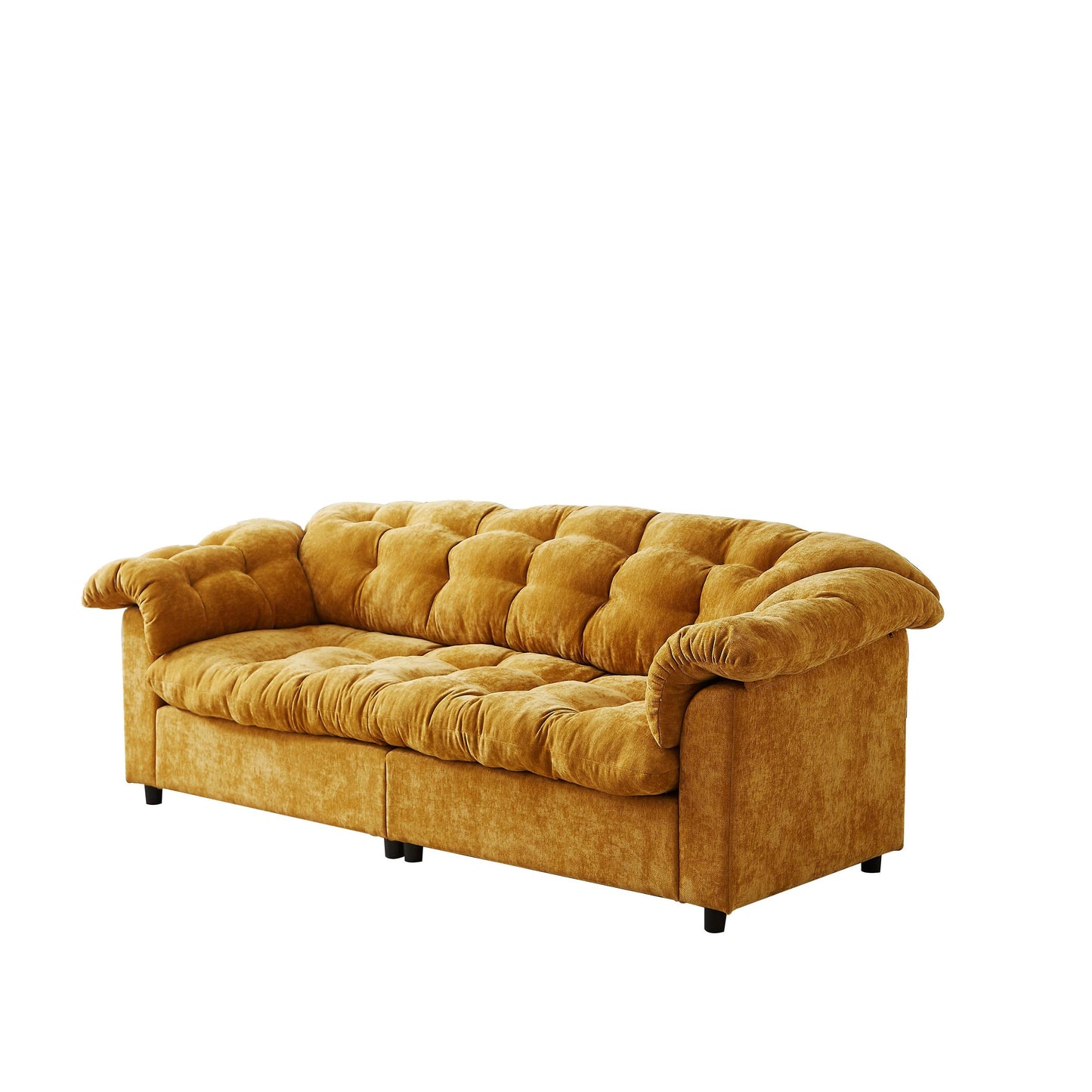 Divano moderno classico a 3 posti in tessuto 99.2, struttura in legno massello e imbottitura in morbida nuvola