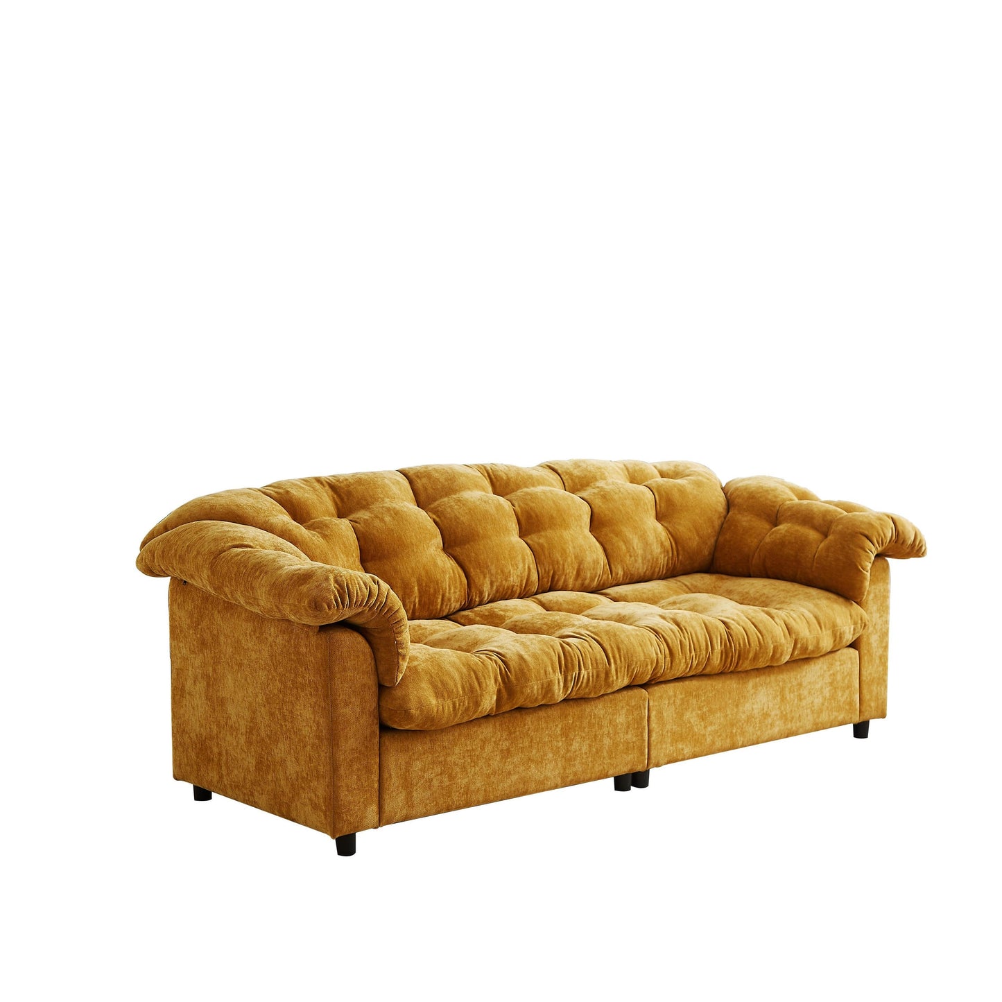 Divano moderno classico a 3 posti in tessuto 99.2, struttura in legno massello e imbottitura in morbida nuvola