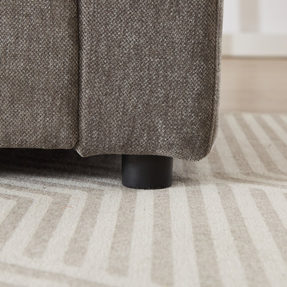 Divano moderno classico a 3 posti in tessuto 99.2, struttura in legno massello e imbottitura in morbida nuvola