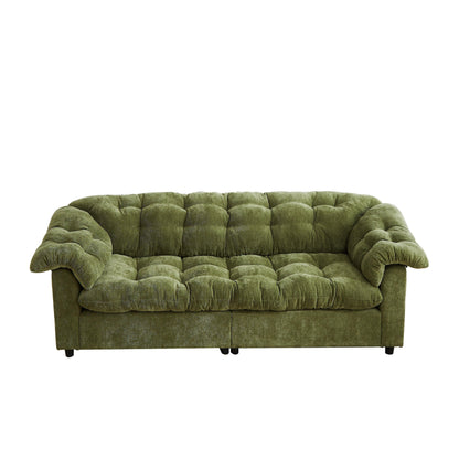 Divano moderno classico a 3 posti in tessuto 99.2, struttura in legno massello e imbottitura in morbida nuvola