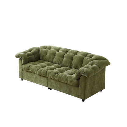 Divano moderno classico a 3 posti in tessuto 99.2, struttura in legno massello e imbottitura in morbida nuvola