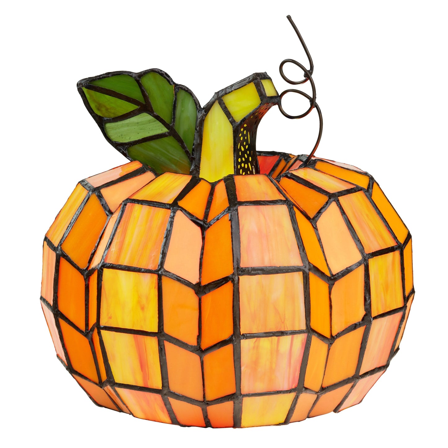 Lampada decorativa in vetro colorato Patch the Pumpkin 9 H - 8,25 L x 8,25 W x 9 H