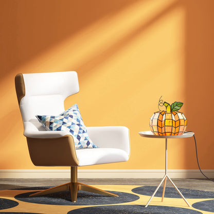 Lampada decorativa in vetro colorato Patch the Pumpkin 9 H - 8,25 L x 8,25 W x 9 H
