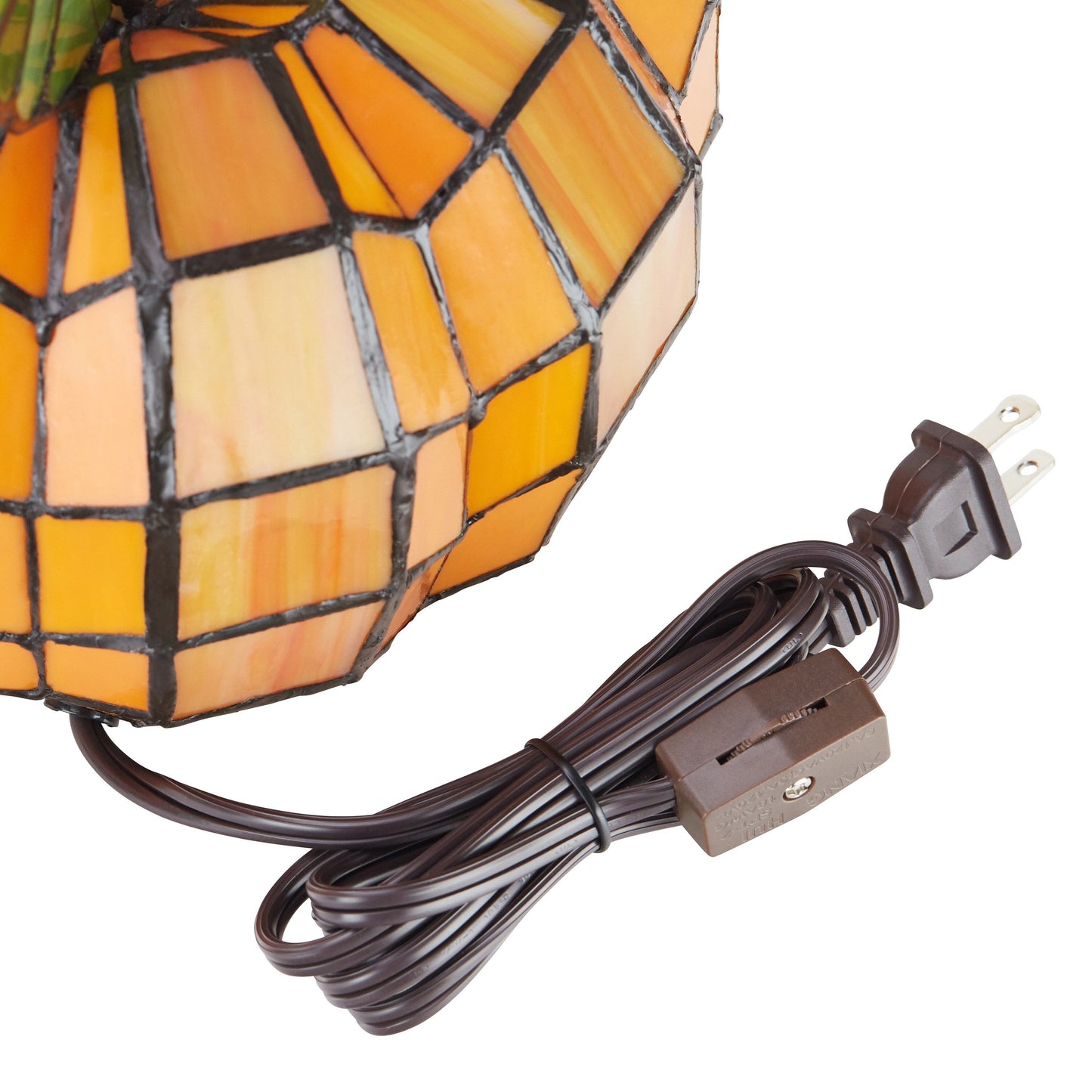 Lampada decorativa in vetro colorato Patch the Pumpkin 9 H - 8,25 L x 8,25 W x 9 H