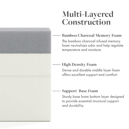 Materasso in memory foam con carbone di bambù SoftNest Airess Collection da 8 pollici