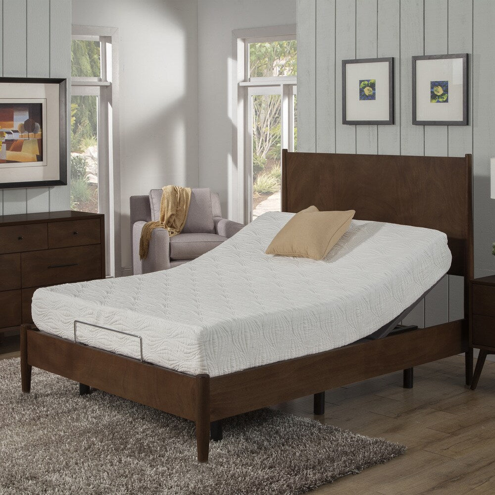 Materasso in memory foam gel da 10 pollici Queen-size AC Pacific e set base regolabile