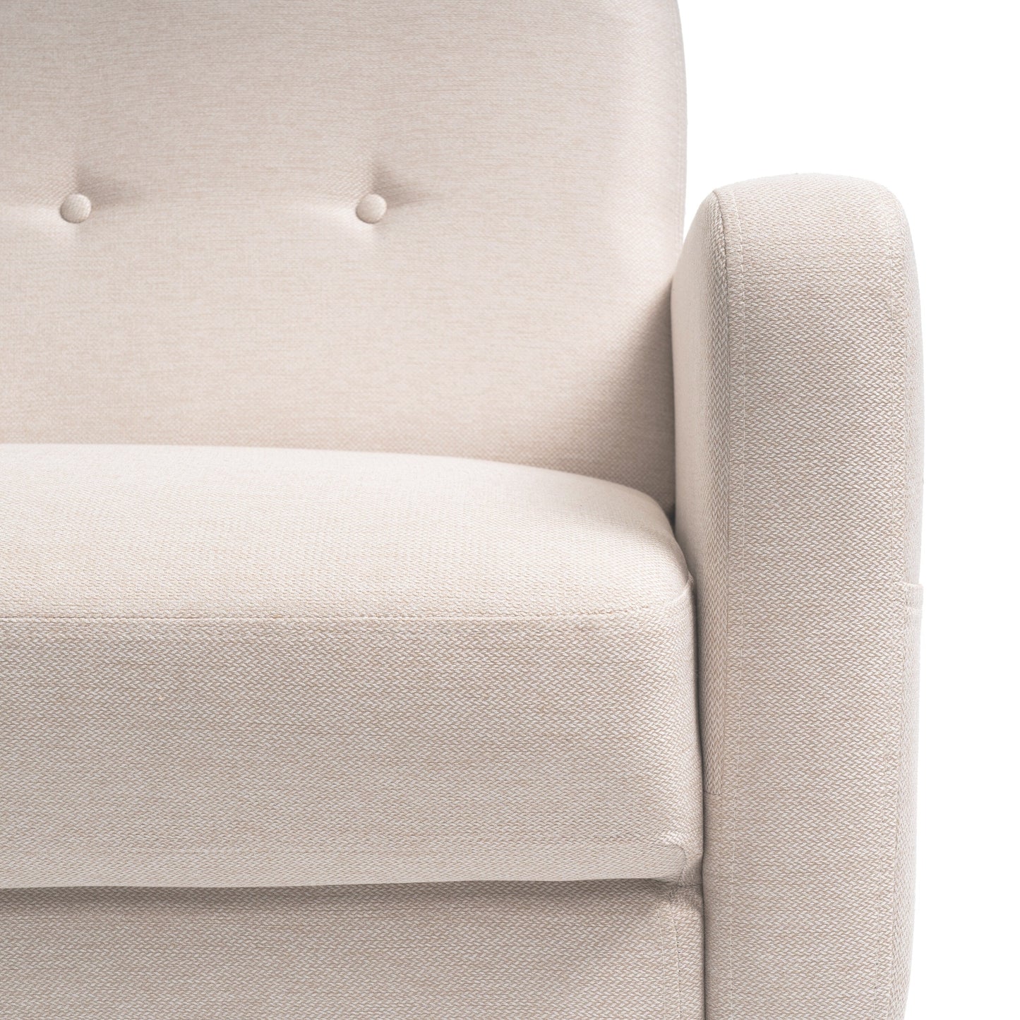 Divano moderno in lino trapuntato ADAIR con tasche sui braccioli di Crown Comfort