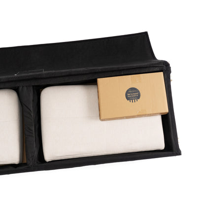 Divano moderno in lino trapuntato ADAIR con tasche sui braccioli di Crown Comfort