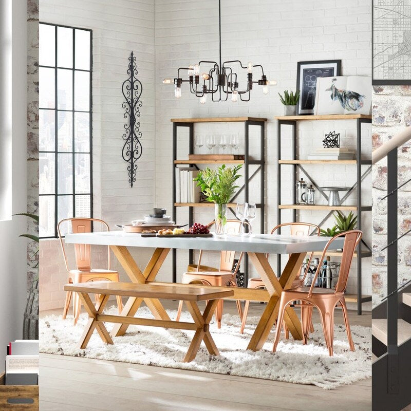 Decorazione da parete in metallo con motivo floreale nero ADECO, oblunga, per soggiorno