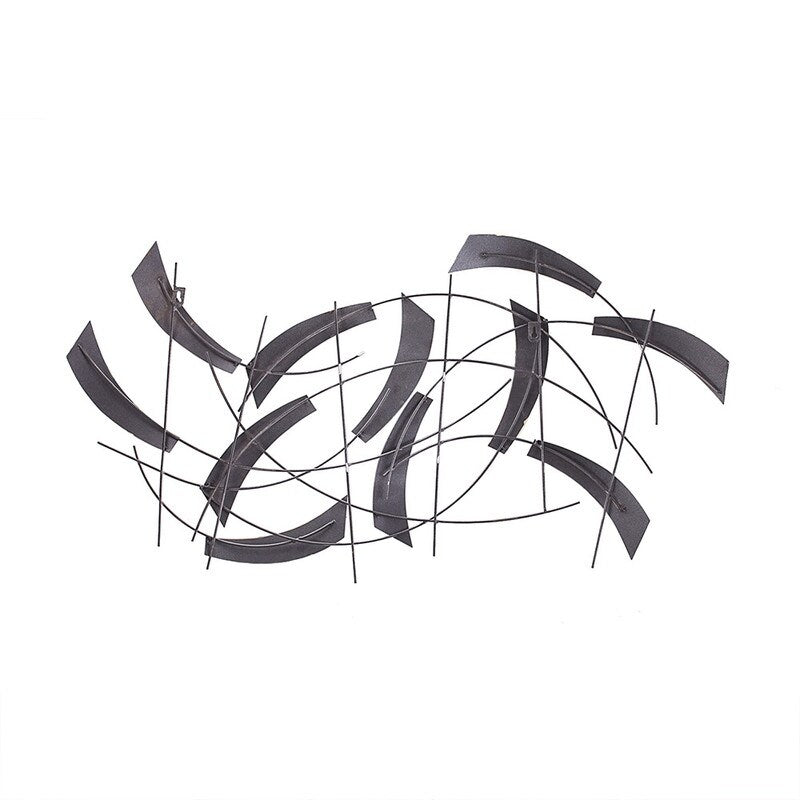 Scultura decorativa astratta in metallo da appendere alla parete, arte moderna, Adeco
