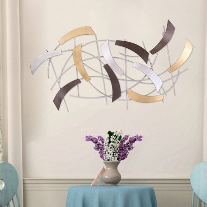 Scultura decorativa astratta in metallo da appendere alla parete, arte moderna, Adeco