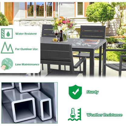 Set da pranzo per esterni AECOJOY da 7 pezzi, tavolo e sedie da patio in alluminio 60 x 36 per 6 persone con tavolo rettangolare