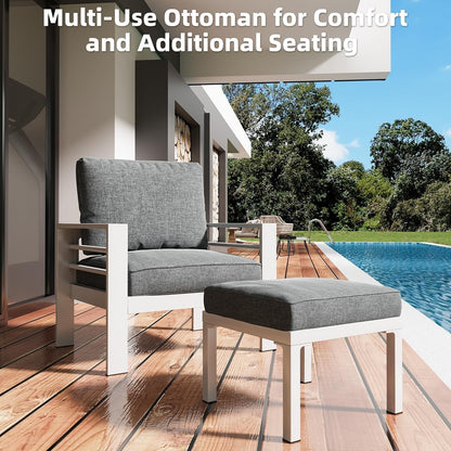 AECOJOY Set di mobili da giardino in alluminio da 7 pezzi, set da conversazione all'aperto