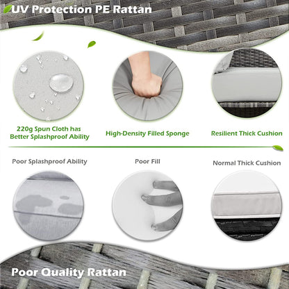 AECOJOY Set di mobili da giardino da 7 pezzi, divano componibile da esterno, set da conversazione in rattan