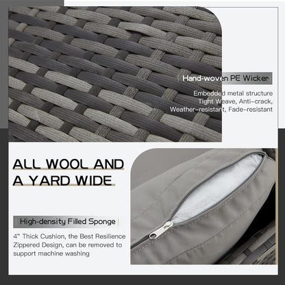 AECOJOY Set di mobili da giardino da 7 pezzi, divano componibile da esterno, set da conversazione in rattan