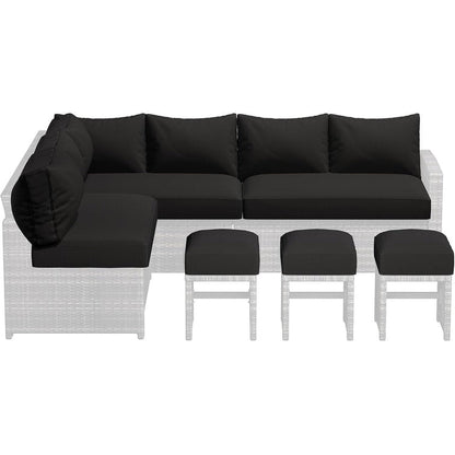 AECOJOY Set di mobili da giardino da 7 pezzi, divano componibile da esterno, set da conversazione in rattan