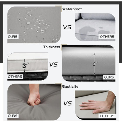 AECOJOY Set di mobili da giardino da 7 pezzi, divano componibile da esterno, set da conversazione in rattan