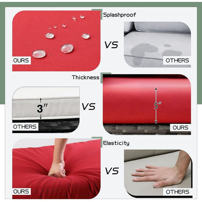 AECOJOY Set di mobili da giardino da 7 pezzi, divano componibile da esterno, set da conversazione in rattan