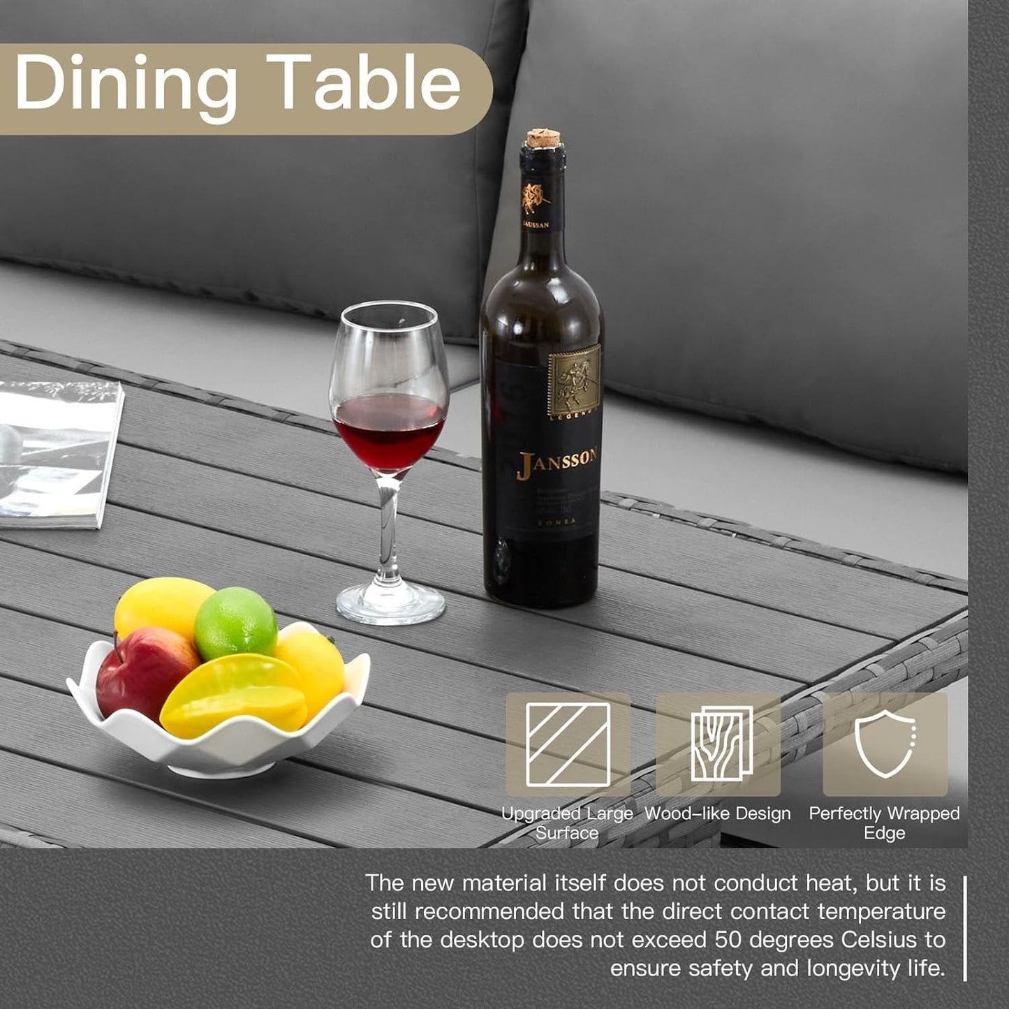 AECOJOY Set di mobili da giardino da 7 pezzi, divano componibile da esterno, set da conversazione in rattan