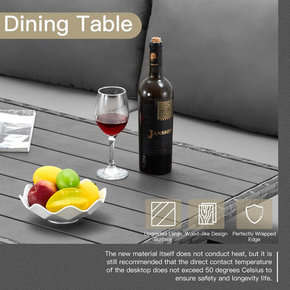 AECOJOY Set di mobili da giardino da 7 pezzi, divano componibile da esterno, set da conversazione in rattan