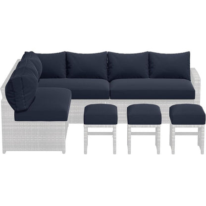 AECOJOY Set di mobili da giardino da 7 pezzi, divano componibile da esterno, set da conversazione in rattan