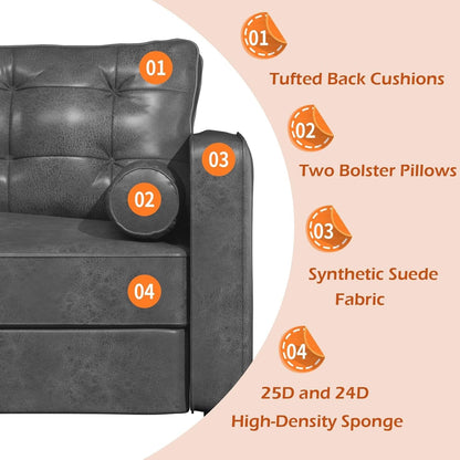 Divano moderno di metà secolo AECOJOY 84.2 con 2 cuscini di supporto