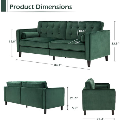 Divano moderno di metà secolo AECOJOY 84.2 con 2 cuscini di supporto