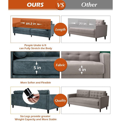 Divano moderno di metà secolo AECOJOY 84.2 con 2 cuscini di supporto