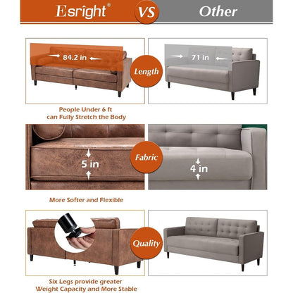 Divano moderno di metà secolo AECOJOY 84.2 con 2 cuscini di supporto