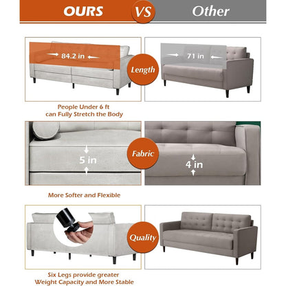 Divano moderno di metà secolo AECOJOY 84.2 con 2 cuscini di supporto