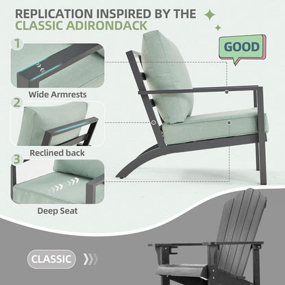 AECOJOY Set di mobili da giardino in alluminio, tavolo da conversazione e sedia per esterni