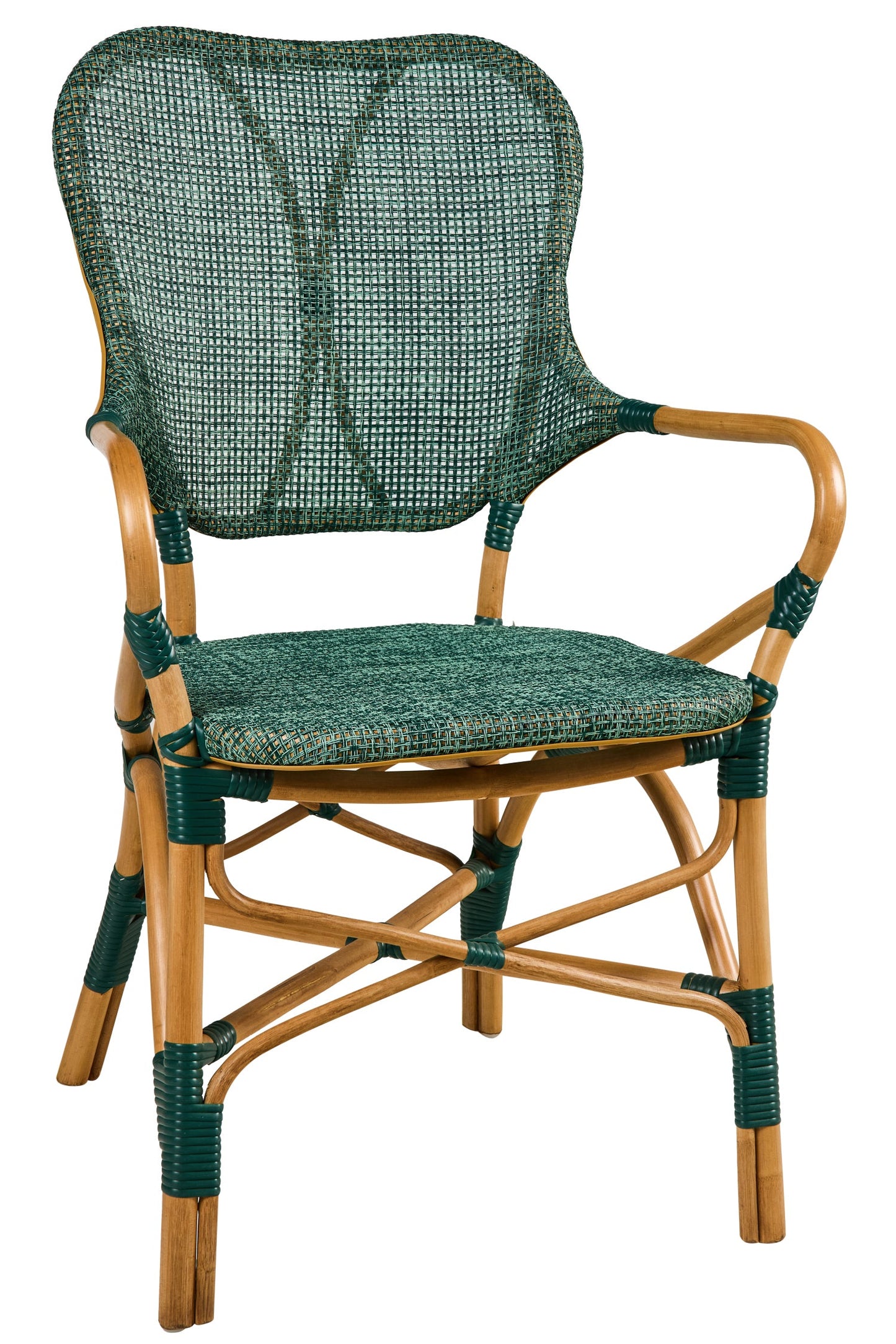 Caffe Marly - Sedia Con Braccioli Tessuto Verde Melange