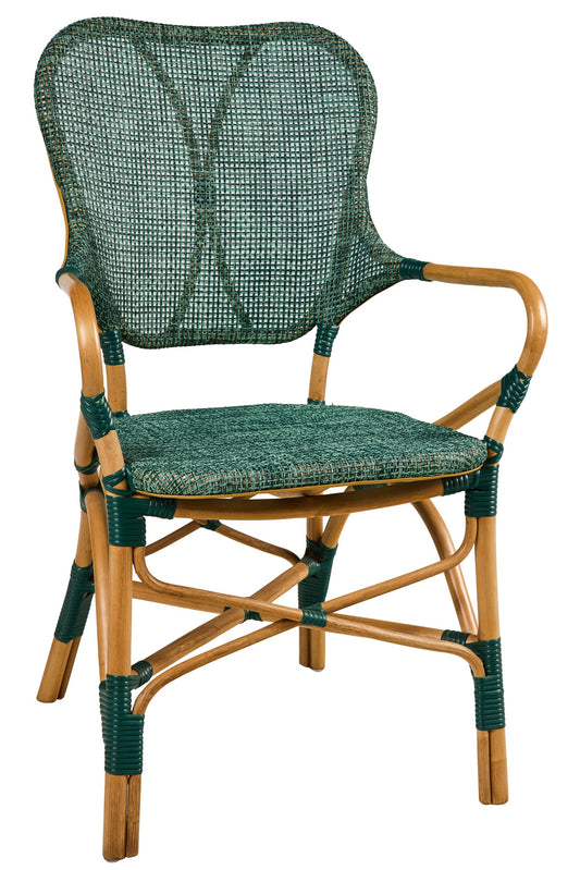 Caffe Marly - Sedia Con Braccioli Tessuto Verde Melange