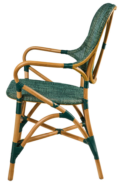 Caffe Marly - Sedia Con Braccioli Tessuto Verde Melange