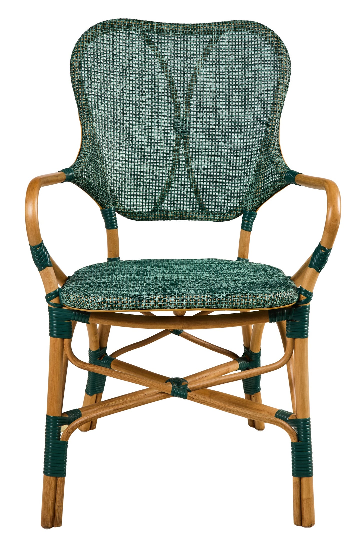 Caffe Marly - Sedia Con Braccioli Tessuto Verde Melange