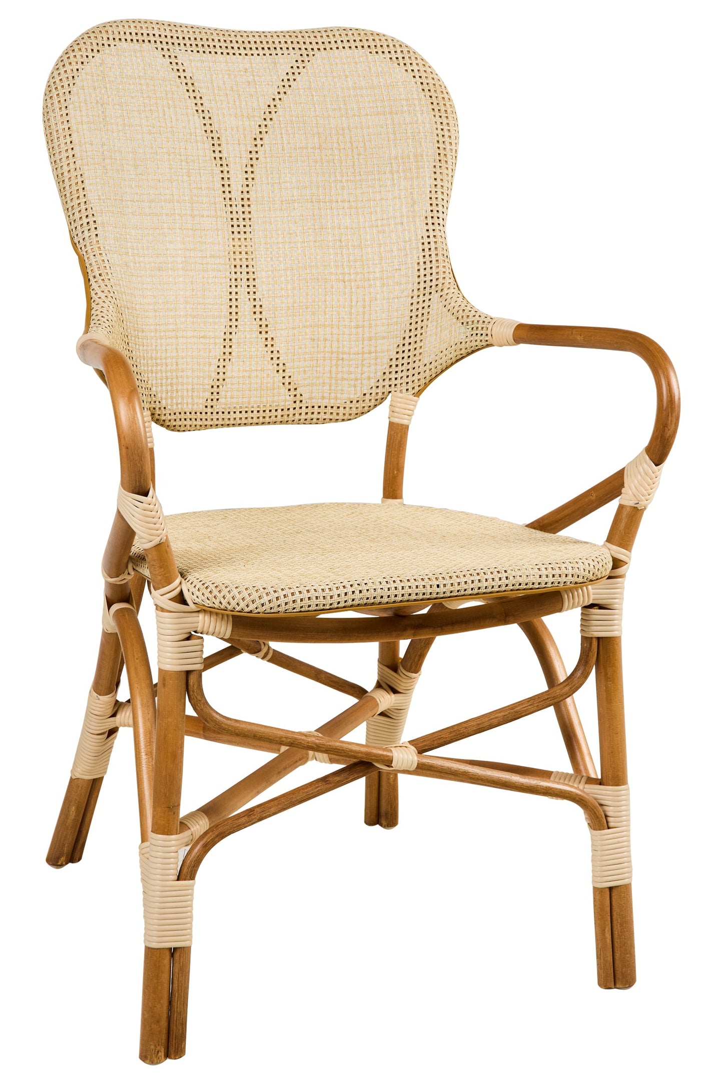 Caffe Marly - Sedia Con Braccioli Tessuto Naturale Melange